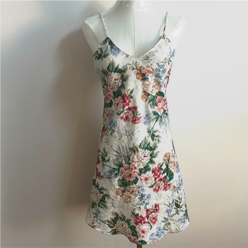 Vintage Y2K Womens Floral Fairy Grunge Romantic Coquette Mini Slip Dress‎ Small